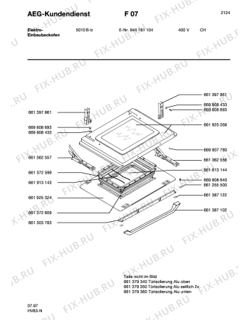 Взрыв-схема плиты (духовки) Aeg 5010B-B   CH - Схема узла Section2