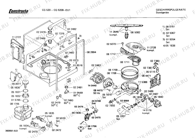 Схема №5 CG520900 CG5209 с изображением Панель для посудомоечной машины Bosch 00118830