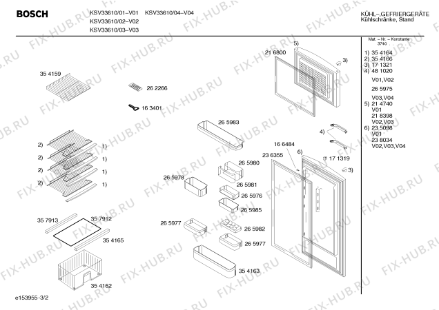 Взрыв-схема холодильника Bosch KSV33610 - Схема узла 02