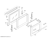 Схема №5 HBA64A160F с изображением Передняя часть корпуса для плиты (духовки) Bosch 00704697