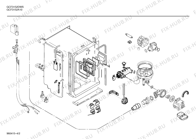 Схема №3 SR5BTA2GB с изображением Рычаг для посудомойки Bosch 00030974