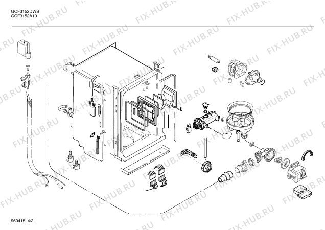 Схема №3 SR2AEA2 с изображением Уплотнитель для посудомойки Bosch 00030972