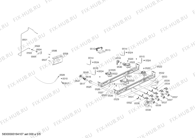 Схема №4 HSG19I24SC COCINA PRO 6200 STYLE INOX L60 с изображением Панель для плиты (духовки) Bosch 11015569