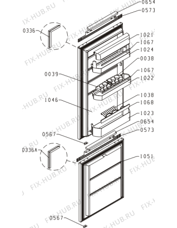 Схема №1 NRKI52288 (308101, HZFI2828AFV) с изображением Дверца для холодильной камеры Gorenje 184220