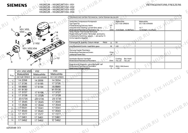 Схема №3 KK26E28TI 3-door; bio-fresh с изображением Дверь для холодильника Siemens 00239313