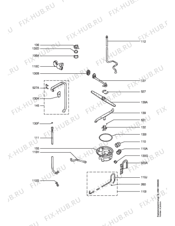 Взрыв-схема посудомоечной машины Arthurmartinelux ASF6263 - Схема узла Hydraulic System 272
