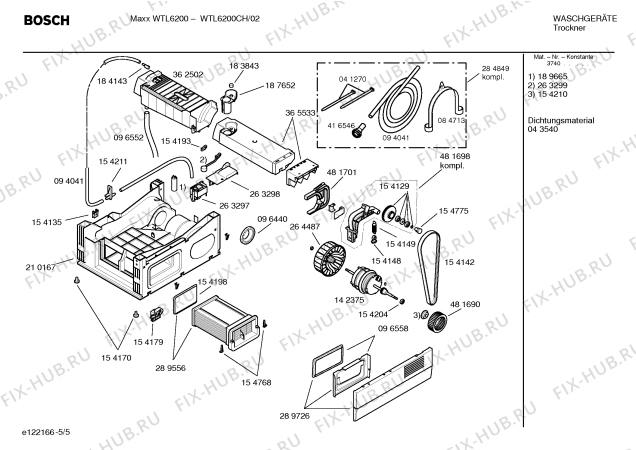 Схема №5 WTL6200CH Maxx WTL6200 electronic с изображением Инструкция по установке и эксплуатации для сушильной машины Bosch 00580432