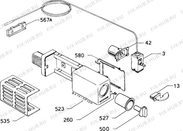 Взрыв-схема холодильника Privileg 018416 8 - Схема узла Refrigerator electrical equipment