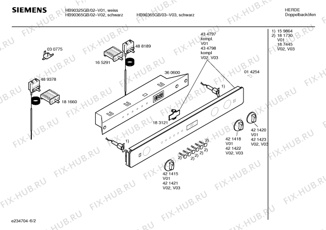 Схема №6 HB90325GB с изображением Ручка управления духовкой для плиты (духовки) Siemens 00421415