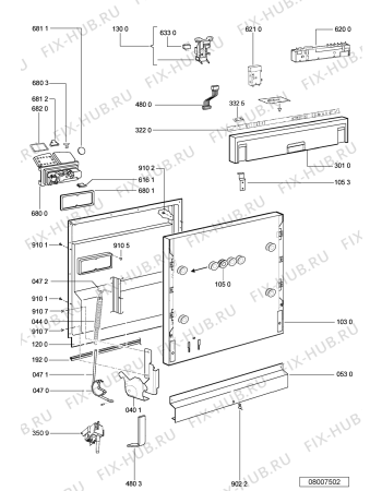 Взрыв-схема посудомоечной машины Bauknecht GSXP 70/1 POWER - Схема узла