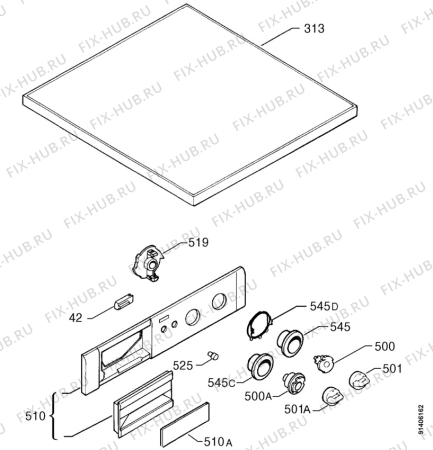 Взрыв-схема стиральной машины Zanussi FL872C - Схема узла Command panel 037