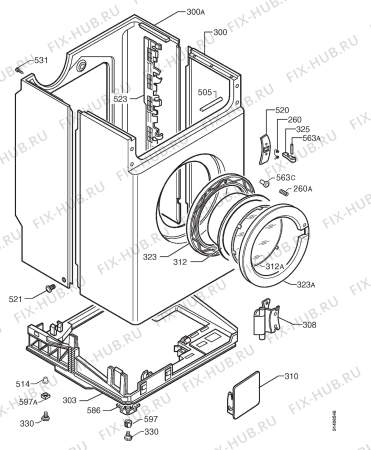 Взрыв-схема стиральной машины Arthurmartinelux AW1046F - Схема узла Cabinet + armatures