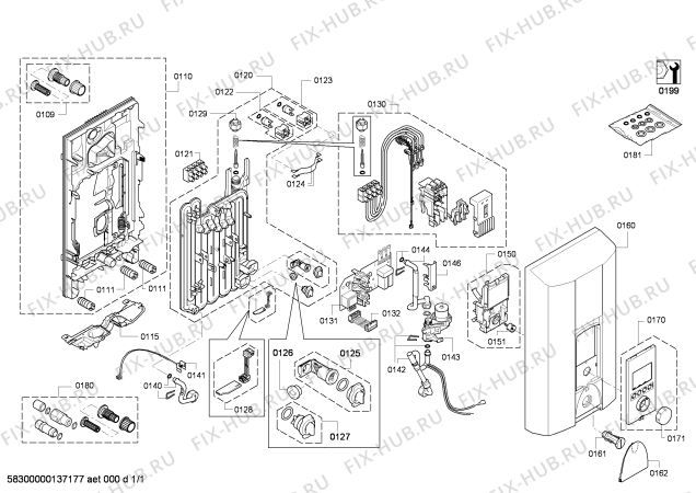 Схема №1 DE1821555 electronic exclusiv с изображением Модуль управления для электроводонагревателя Siemens 00708853