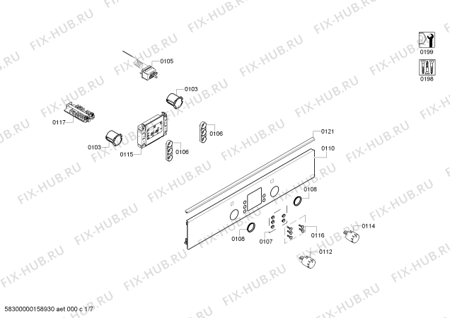 Схема №7 HCE745853R с изображением Ручка переключателя для духового шкафа Bosch 00619652