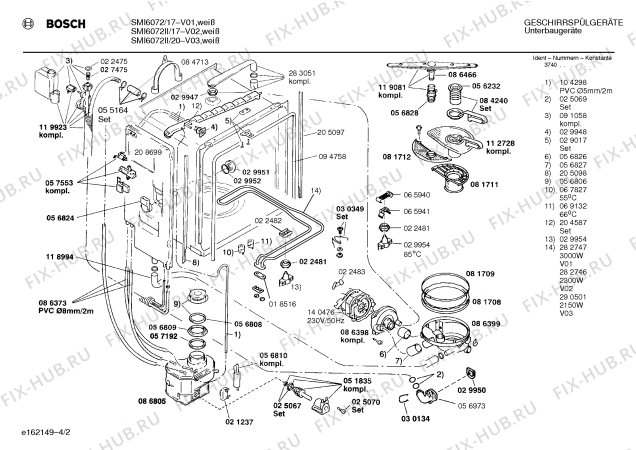 Схема №4 SMI6072II с изображением Панель для посудомойки Bosch 00282285