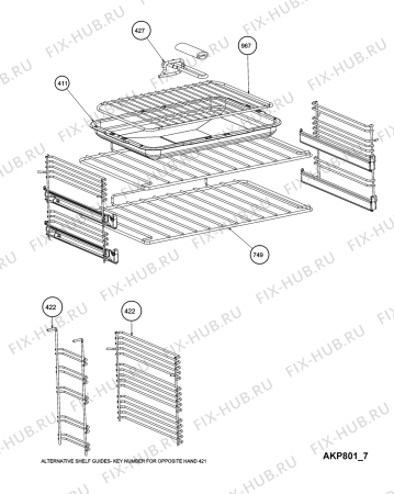 Взрыв-схема плиты (духовки) Whirlpool AKW301IX (F102568) - Схема узла