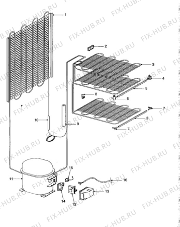 Взрыв-схема холодильника Zanussi ZVC35 - Схема узла Cooling system 017