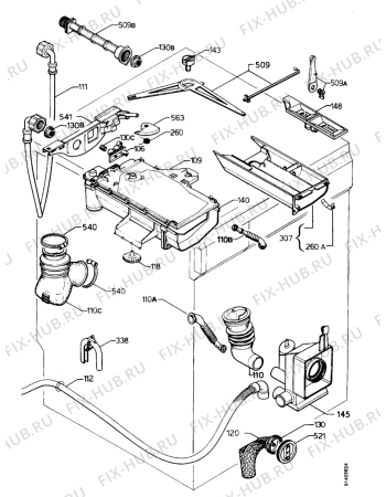 Взрыв-схема стиральной машины Zanussi FLS1072CH - Схема узла Water equipment