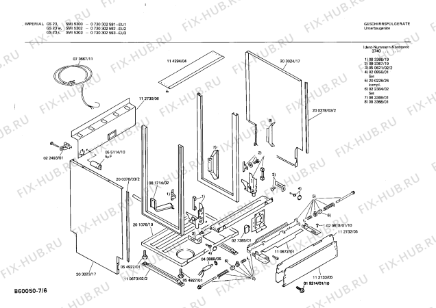Взрыв-схема посудомоечной машины Imperial 0730302581 GS23 - Схема узла 06