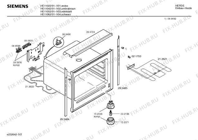 Схема №5 HE11022 с изображением Инструкция по эксплуатации для духового шкафа Siemens 00521089