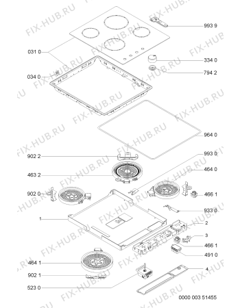 Схема №1 HOB 443 S 000 162 18 с изображением Панель Whirlpool 481925998369