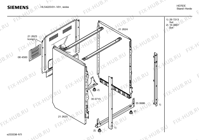Схема №6 HS33020NN с изображением Труба для духового шкафа Bosch 00086211