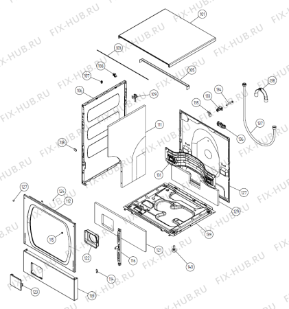 Схема №4 W6761 US   -white (900003405, WM55US) с изображением Обшивка для стиральной машины Gorenje 469618