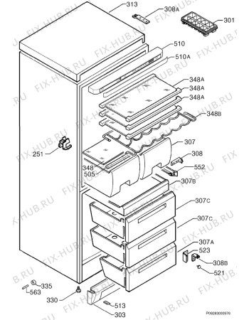 Схема №1 S3046-7KG с изображением Полка для холодильника Aeg 2379963701