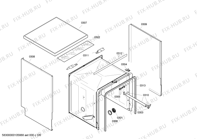 Схема №6 SE23A912GB с изображением Краткая инструкция для посудомойки Siemens 00581080