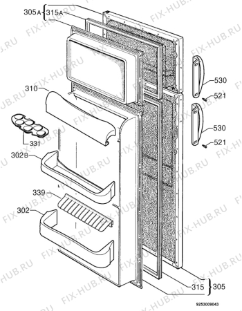 Взрыв-схема холодильника Zanker ZKL230A - Схема узла Door 003