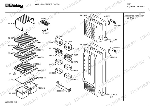 Взрыв-схема холодильника Balay 3FI620B - Схема узла 02