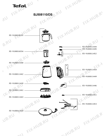 Схема №1 BJ508110/DS с изображением Фильтр для электрочайника Tefal FS-9100016554