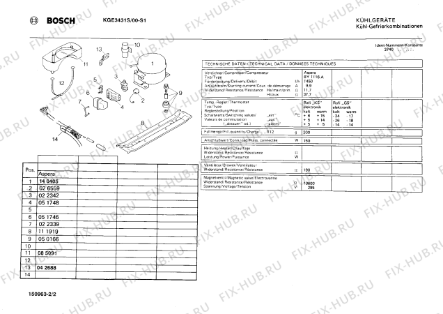 Взрыв-схема холодильника Bosch KGE3431S KGE3431 - Схема узла 02