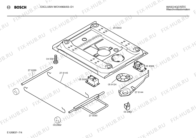 Взрыв-схема стиральной машины Bosch WOV4900 EXCLUSIV - Схема узла 04