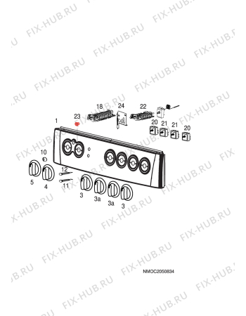 Взрыв-схема плиты (духовки) Electrolux EKC6122X - Схема узла H10 Control Panel