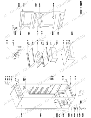 Схема №1 HSZ 1801 AA.UK с изображением Спецнабор для холодильной камеры Whirlpool 481010704740