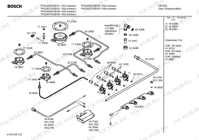 Взрыв-схема плиты (духовки) Bosch PHG207DGB Bosch - Схема узла 02