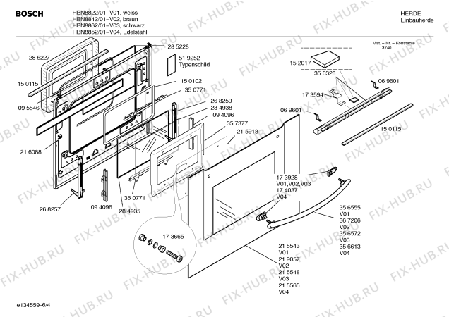 Схема №6 HBN8852 с изображением Панель управления для плиты (духовки) Bosch 00431005