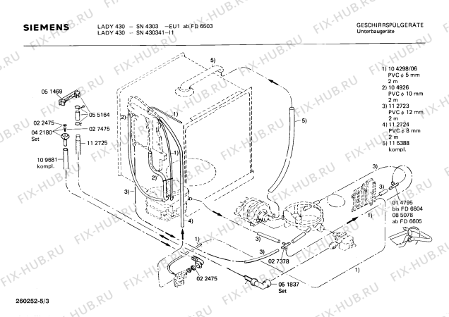 Взрыв-схема посудомоечной машины Siemens SN430341 - Схема узла 03