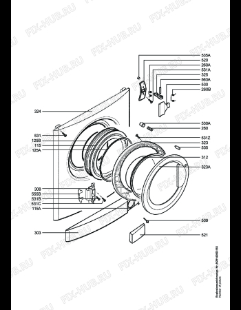Взрыв-схема стиральной машины Zanussi Electrolux ZWF1850 - Схема узла Door 003