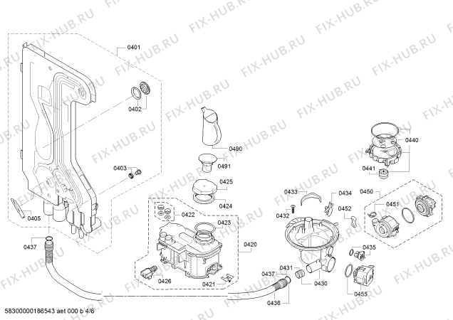 Схема №6 SMS40D92EU SilencePlus с изображением Силовой модуль запрограммированный для посудомойки Bosch 12018434