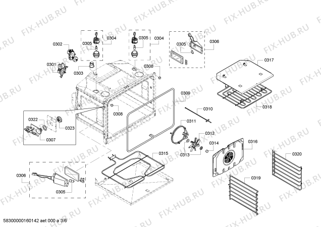 Схема №6 PODM301 с изображением Интерфейс для плиты (духовки) Bosch 00685322