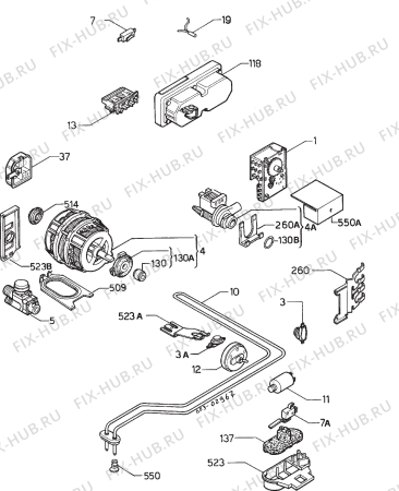 Взрыв-схема посудомоечной машины Privileg 028139 4 - Схема узла Electrical equipment 268