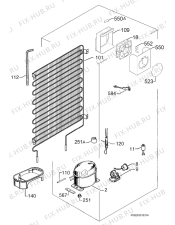 Взрыв-схема холодильника Rex Electrolux FI2210VA++ - Схема узла Cooling system 017