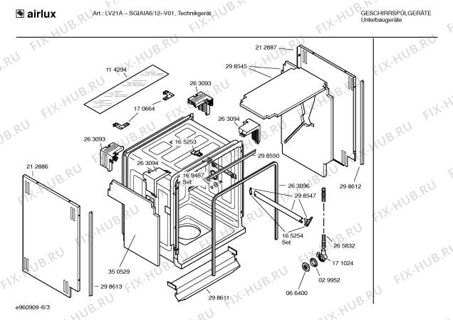 Взрыв-схема посудомоечной машины Airlux SGIAIA6 LV29A - Схема узла 03