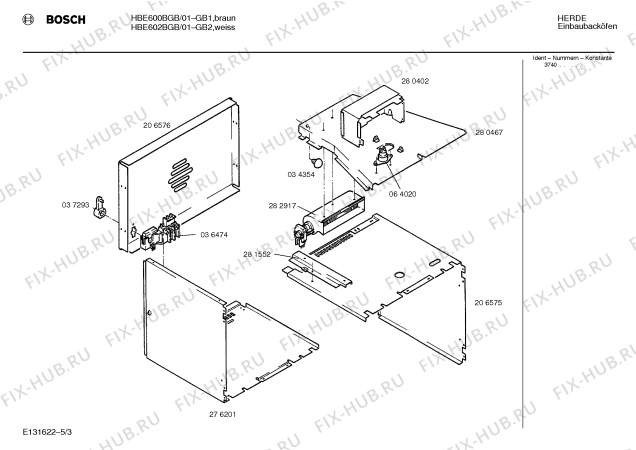 Взрыв-схема плиты (духовки) Bosch HBE600BGB - Схема узла 03