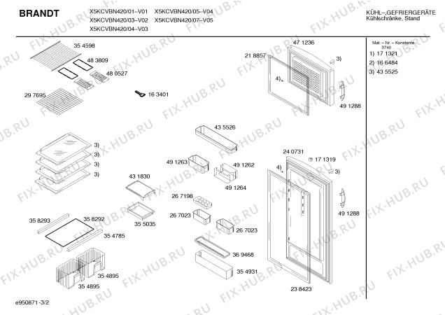 Взрыв-схема холодильника Brandt X5KCVBN420 - Схема узла 02
