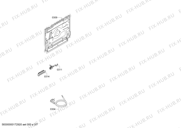 Взрыв-схема плиты (духовки) Bosch HGG233127R - Схема узла 03
