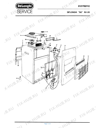 Схема №1 RHVR с изображением Часть корпуса для обогревателя (вентилятора) DELONGHI 708494