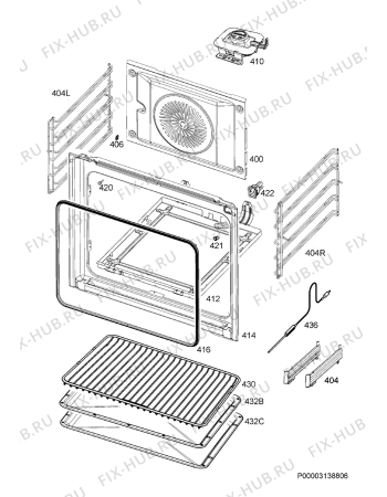 Взрыв-схема плиты (духовки) Aeg BSK277232M - Схема узла Oven